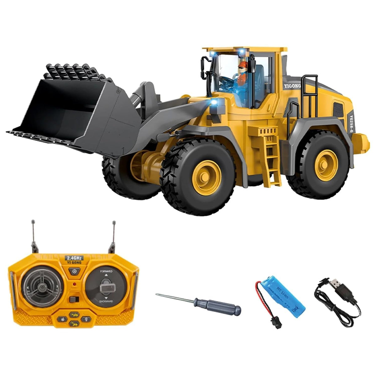 Bulldozer Worksite 1/24 RC Wheel Loader - 9-Channel
