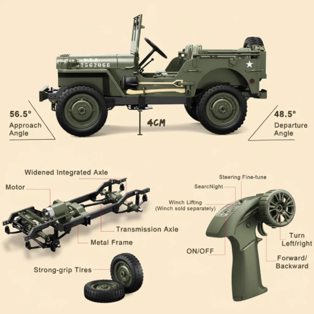 JJRC C8815 Willys jeep side view
