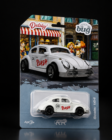 Detsky Bug die-cast car, angled studio view