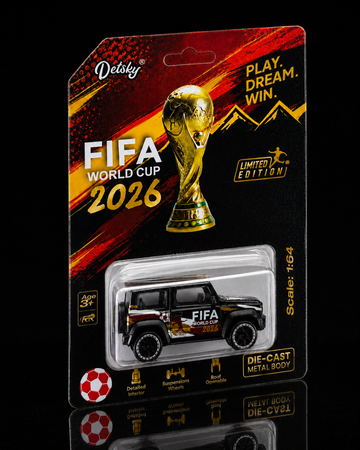 Detsky FIFA World Cup 2026 die-cast 4x4, angled studio view