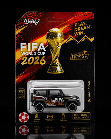 Detsky FIFA World Cup 2026 limited edition die-cast 4x4 on dark studio background