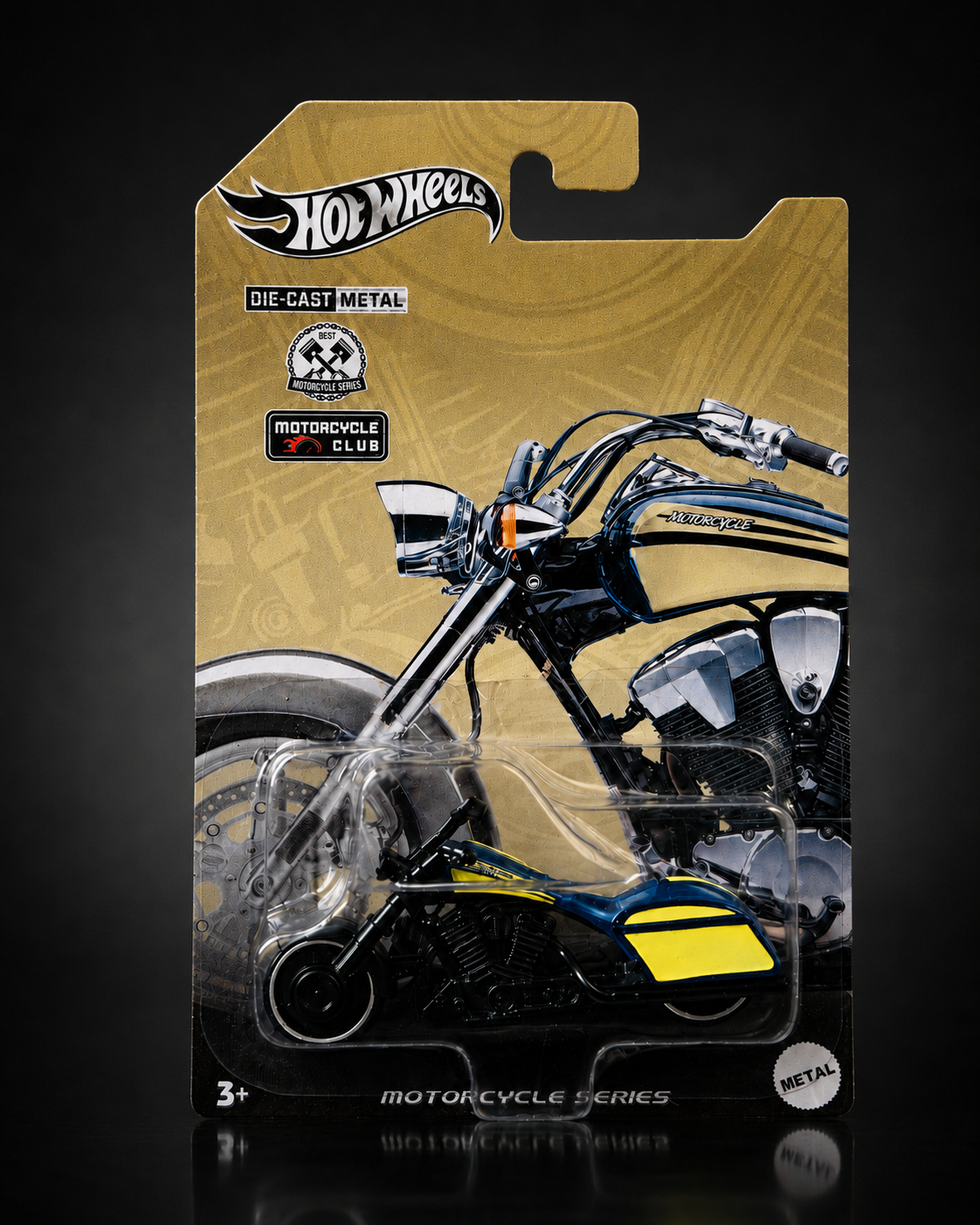 Boulevard Chopper Die-Cast Motorcycle - Blue & Yellow