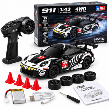 Hstar 1:43 Skelton Edition Porsche 911 4WD RC Drift Car