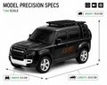 1:64 Scale Remote Control Land Rover Defender – Metal Die-Cast 4x4 Off-Road RC Car with LED Lights and Type-C Fast Charging