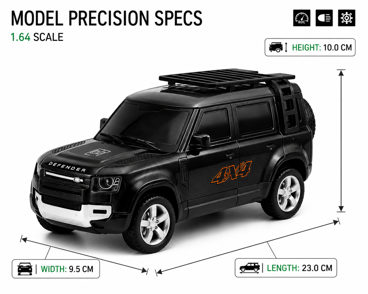 Land Rover Defender 1:64 Die-Cast RC - LED & Type-C