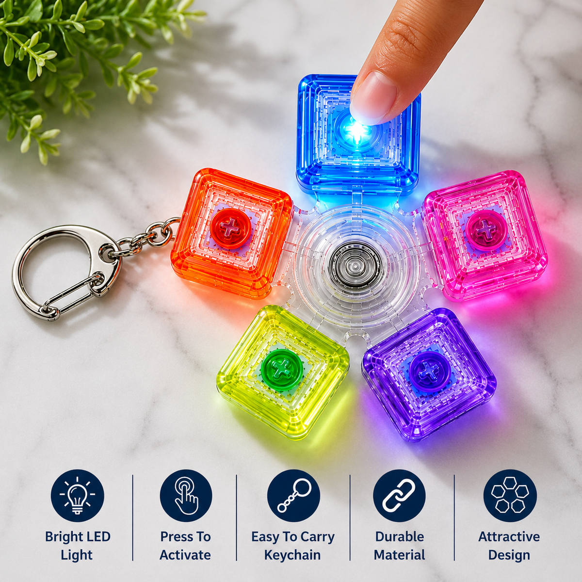 Keyboard Spinner Clicker Keychain - Sensory Fidget Toy
