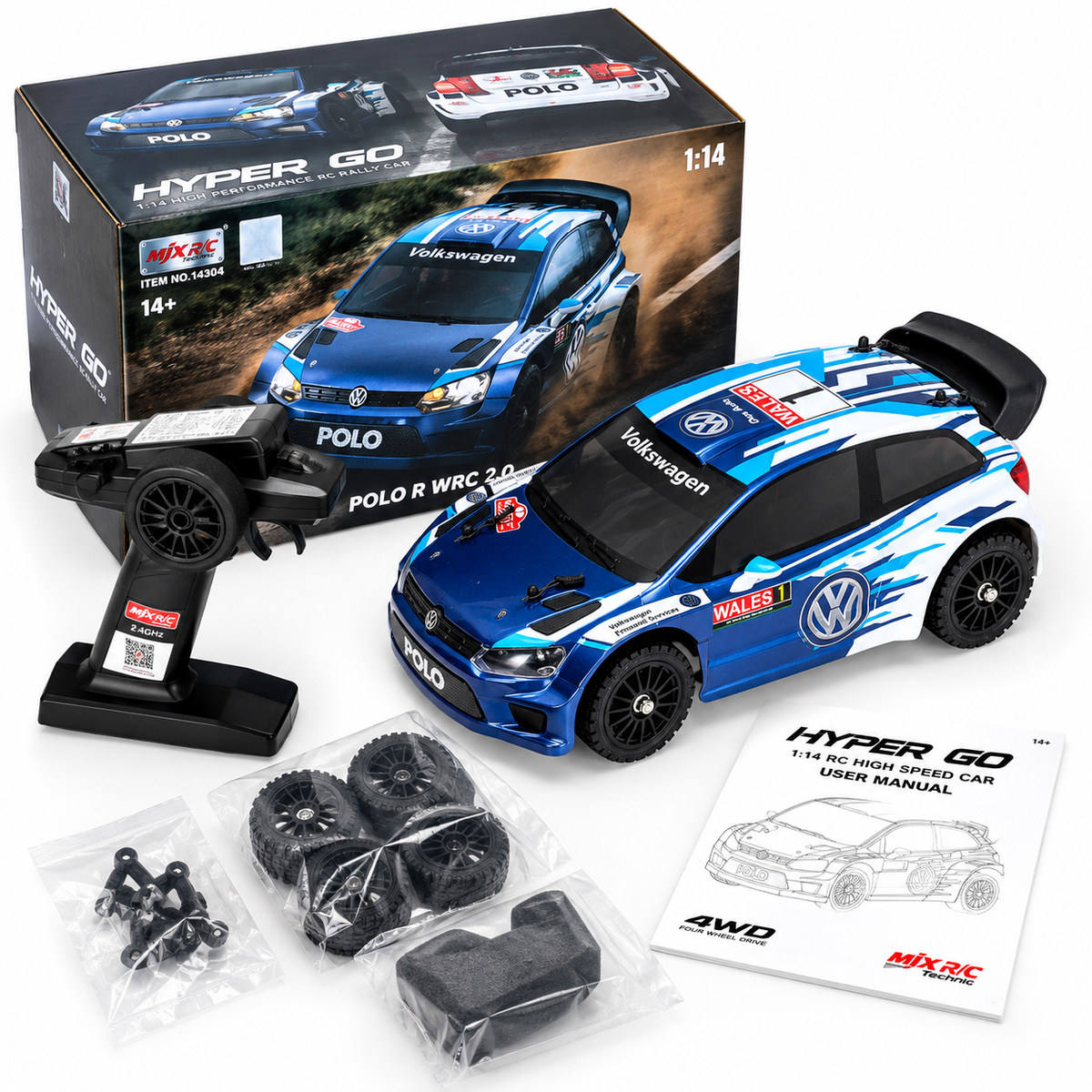 MJX Hyper Go 14304 1:14 Volkswagen Polo R WRC 43km/h Brushless RC Car
