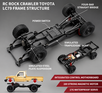 Toyota LC79 1:12 RC Crawler 4WD RTR - Yellow
