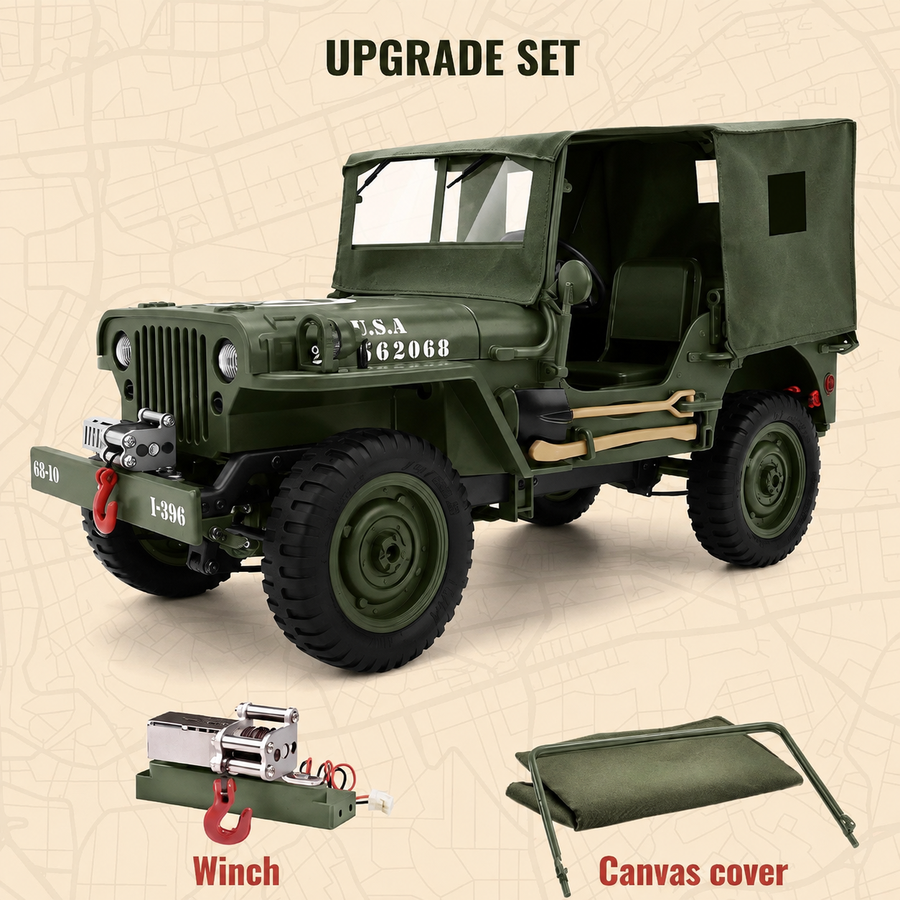 JJRC C8815 Willys Military Jeep 4WD RC Truck - with winch