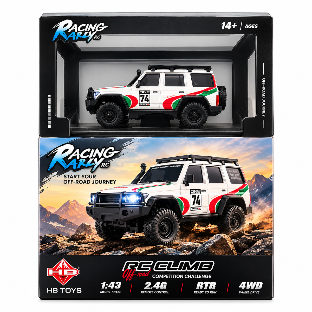 HB Toys R4301 Toyota Land Cruiser LC76 Style 1/43 Mini 4WD RC Crawler