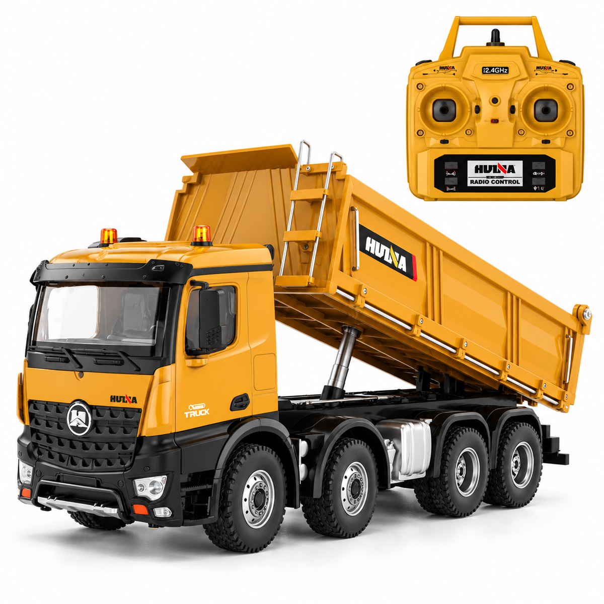 Huina 1536 1:14 Scale RC Dump Truck 8 wheel with LED Lights