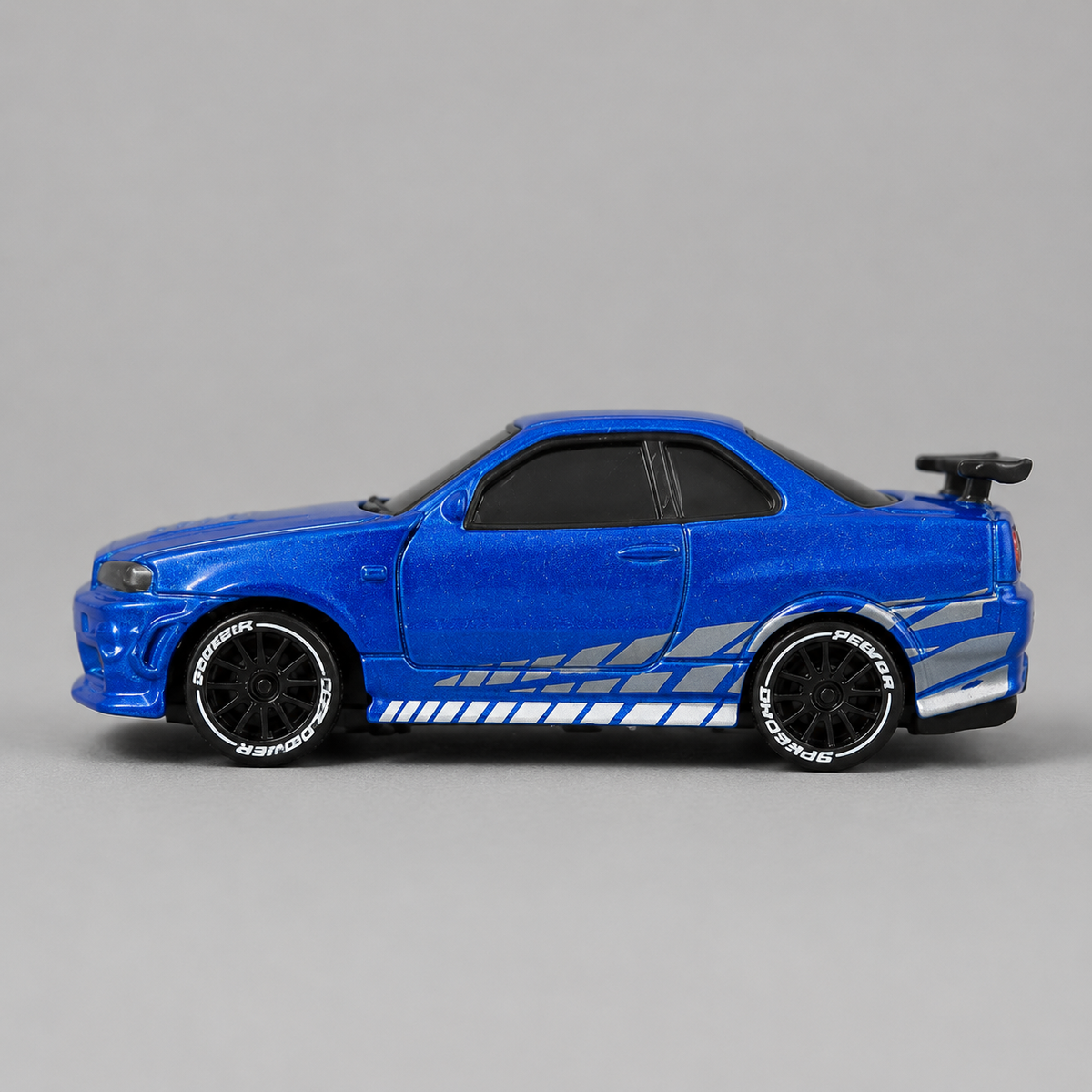 1:64 Mini Alloy RC Drift Car – Metallic Blue Skyline