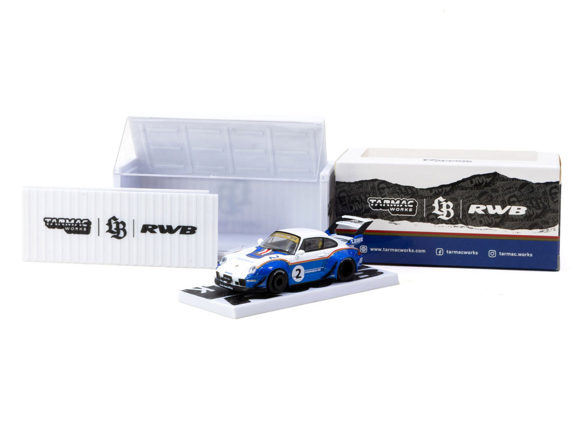 TARMAC Porsche 993 RWB 1:64 Diecast - Liberty Walk White and Blue