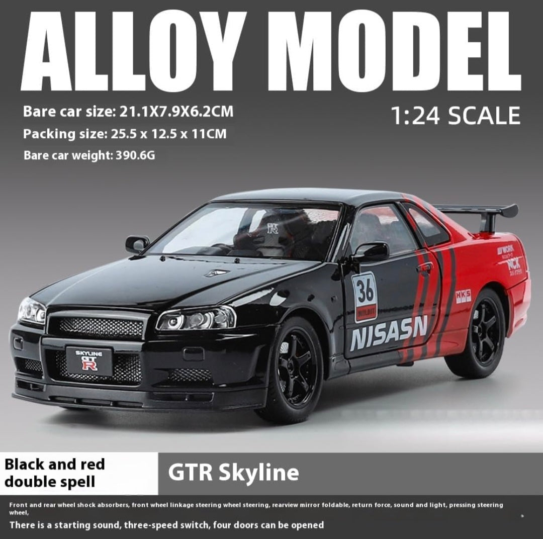 Nissan Skyline GT-R R34 1:24 Diecast - Sound & Light
