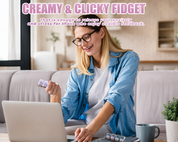 Keyboard Clicker Fidget Keychain - 4-in-1 LED & Sound