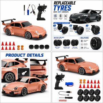 Porsche 1:24 RC Drift Car with LED Lights