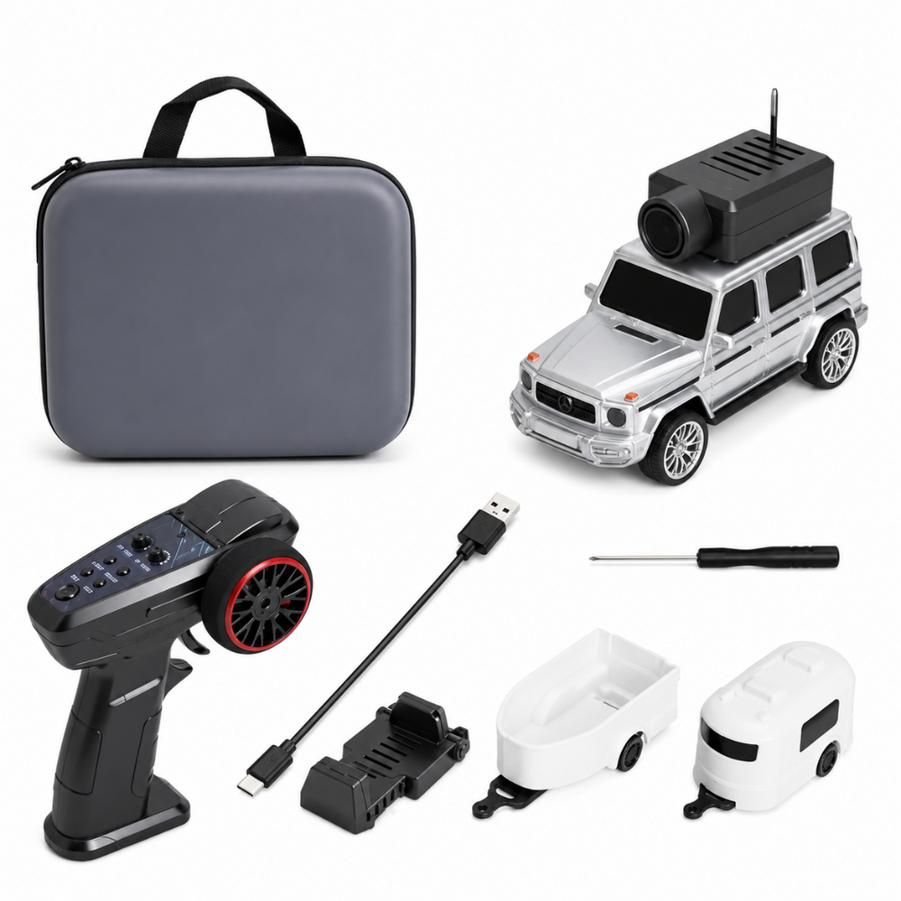 Mini FPV RC Car with Camera - Carrying Case and 2 Spare Shells