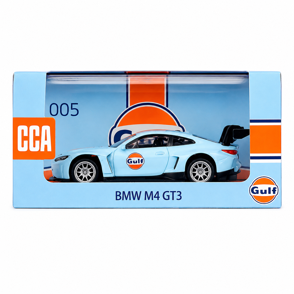 CCA BMW M4 GT3 1:64 Diecast - Gulf Livery with Acrylic Case