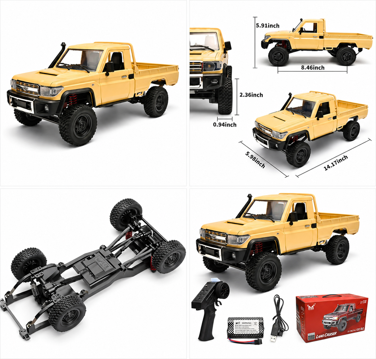 Toyota LC79 1:12 RC Crawler 4WD RTR - Yellow