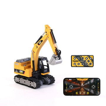 Trasped JCB | Excavator | Acrylic | 1:64 Scale | Dual Control | Alloy Bucket