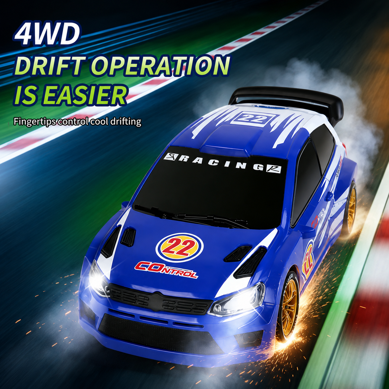 VW 1:24 RC Drift Car - 4WD LED Lights