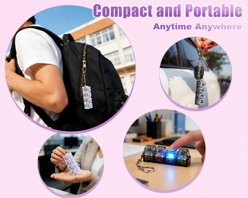 Keyboard Clicker Fidget Keychain - 4-in-1 LED & Sound