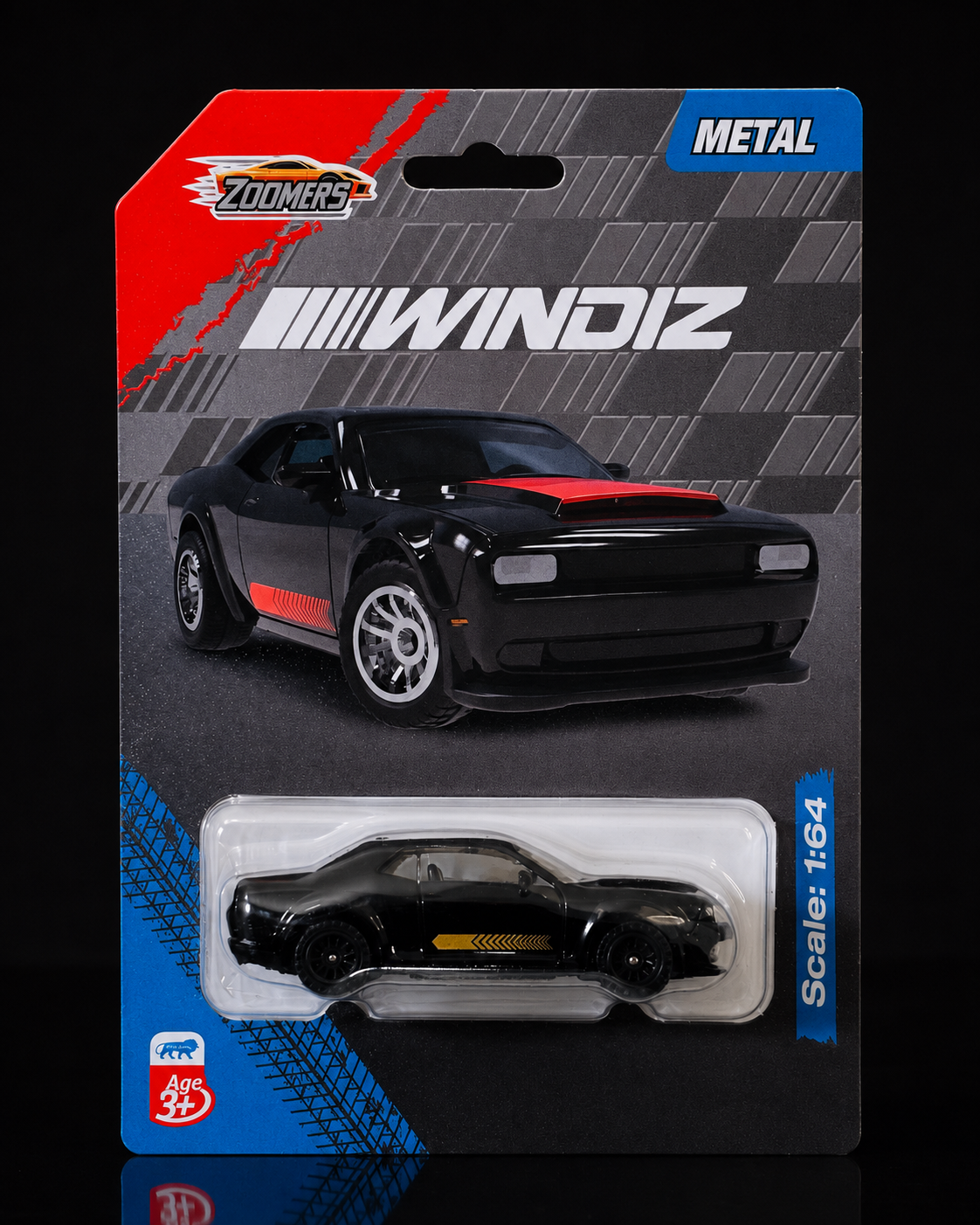 Zoomers Windiz 1:64 Die-Cast Muscle Car - Stealth Black